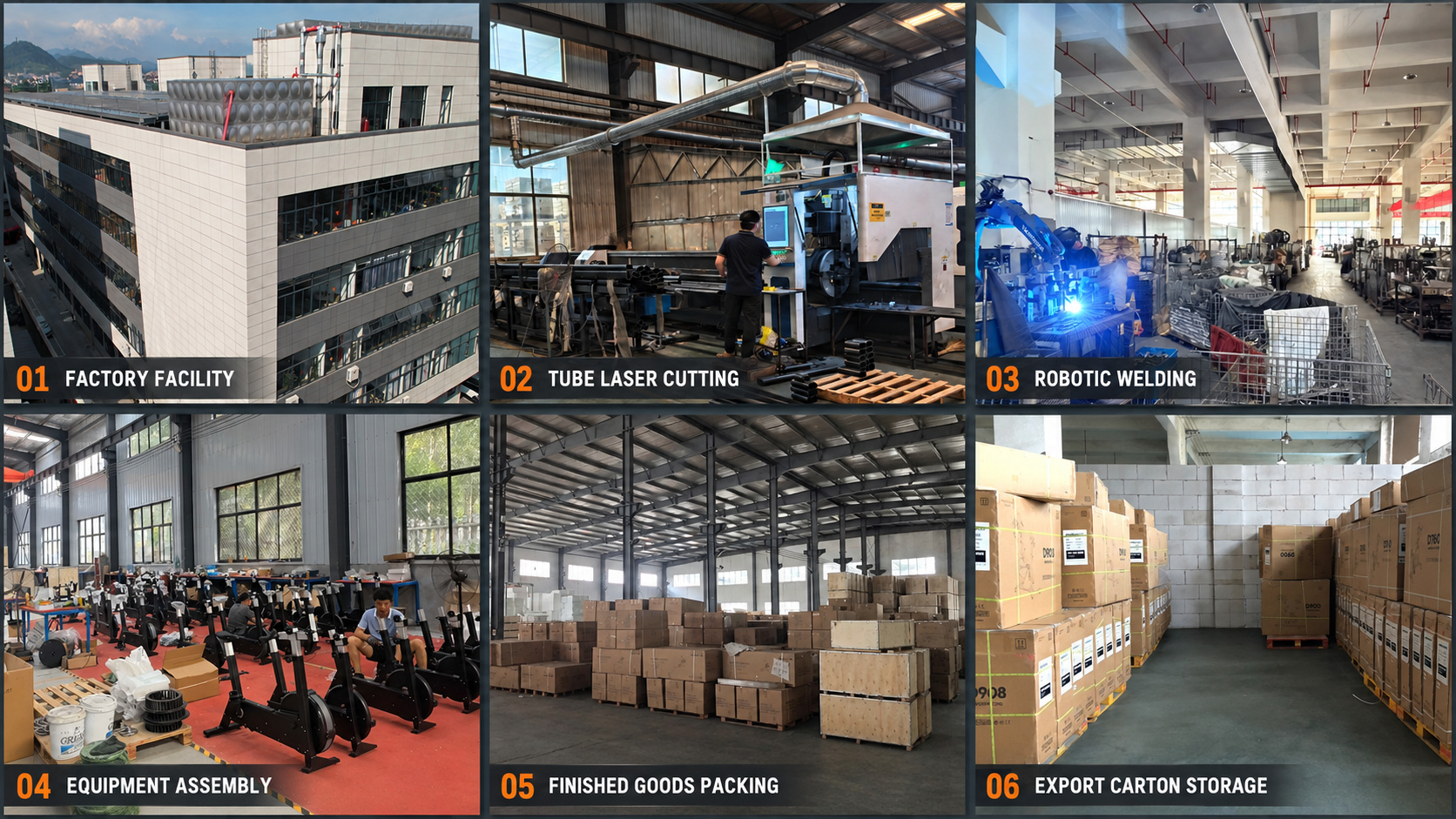 Commercial gym equipment manufacturing and packing