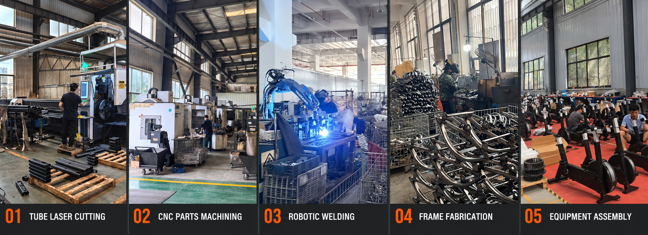 Commercial gym equipment manufacturing process