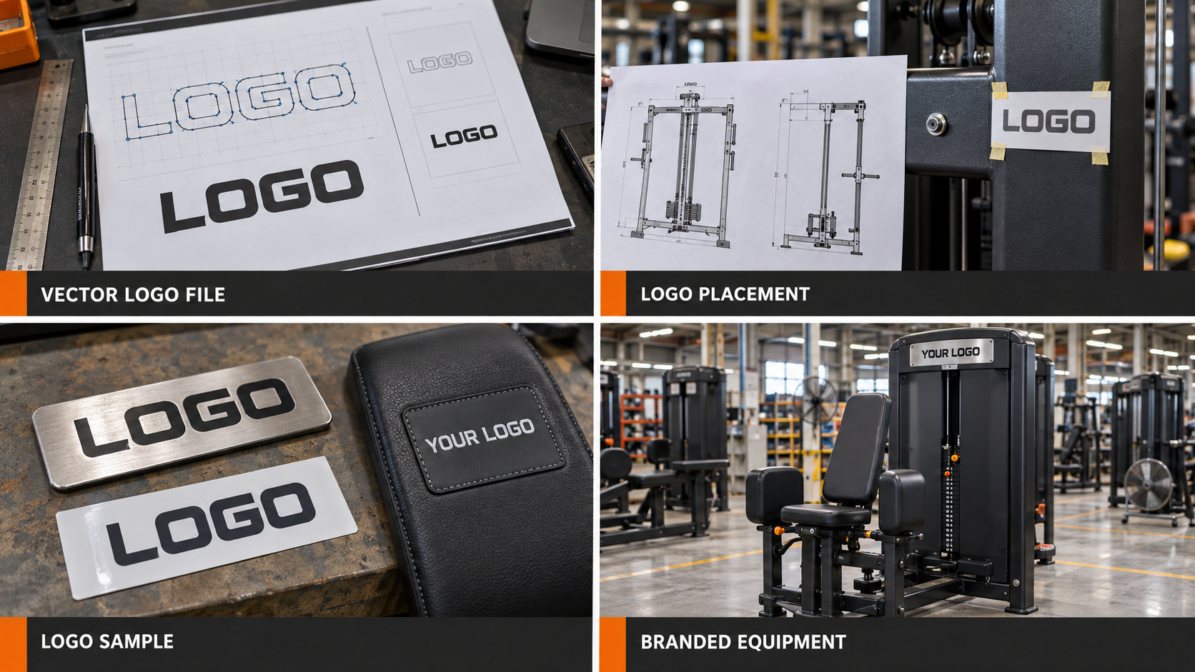 Custom logo approval for commercial gym equipment