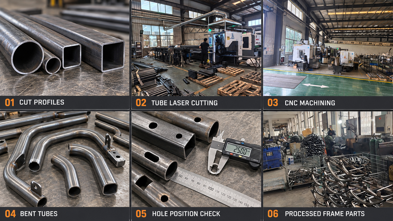 Gym equipment tube processing and inspection
