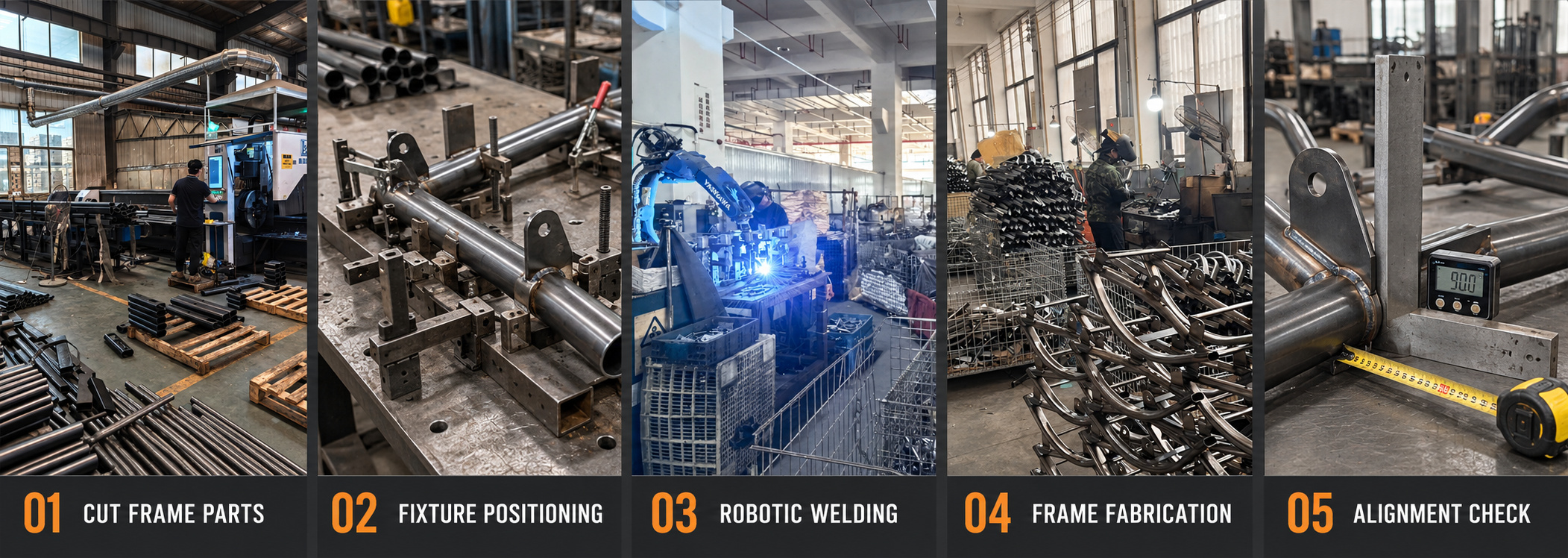 Gym equipment welding and frame assembly